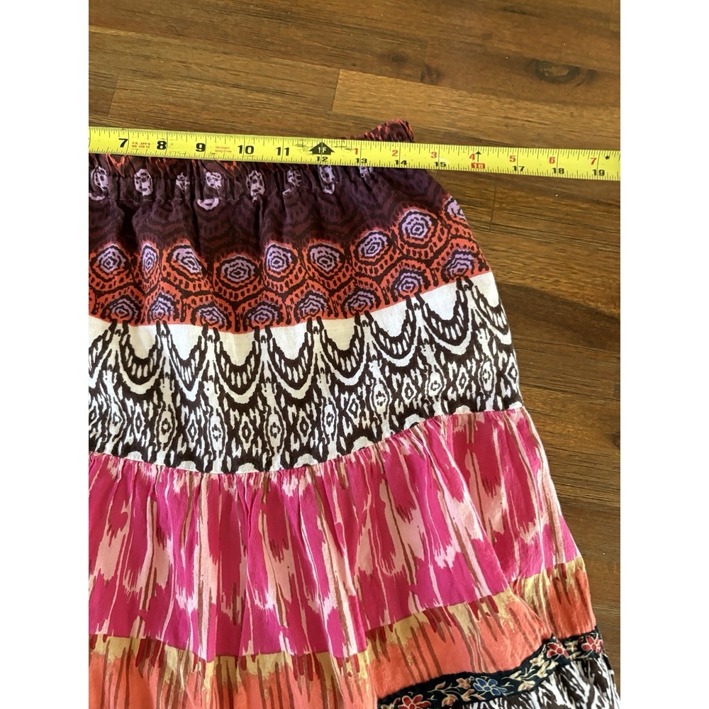 Notations Peasant Maxi Skirt Women's SMALL‎ / MEDIUM Crinkle Pull On Elastic - Picture 7 of 16